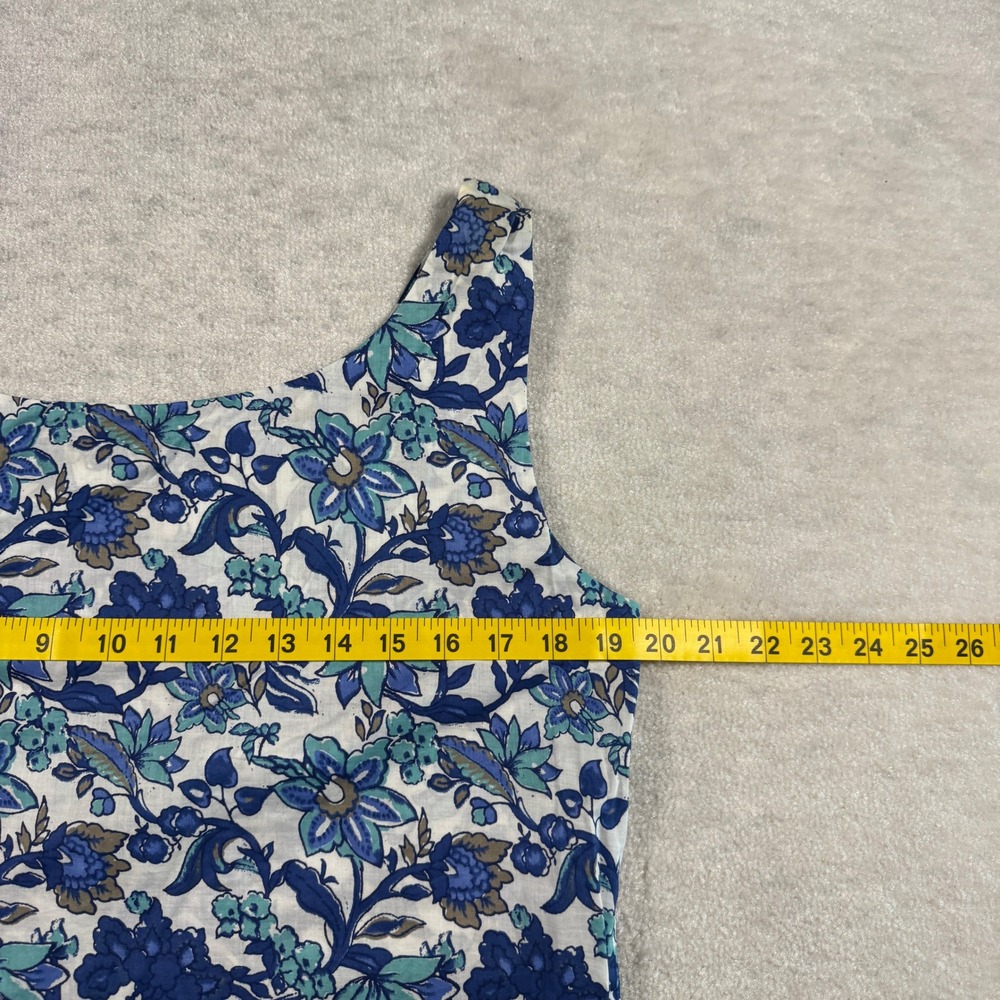 Limited America‎ Tank Top Womens L Blue Floral Cotton Scoop Neck Vintage 90s - Picture 4 of 6